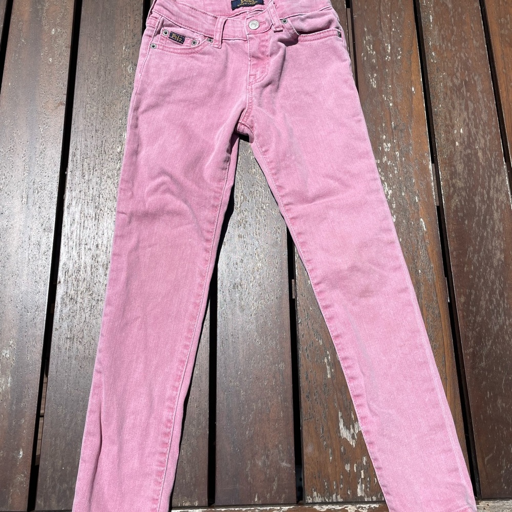Ralph Lauren girls pink denim jeans 6X